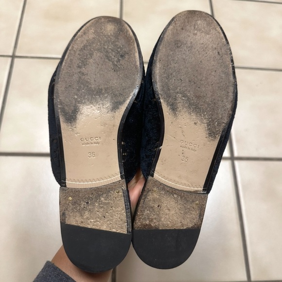 Gucci Princeton Velvet Monogram Flats Mules - Picture 4 of 7